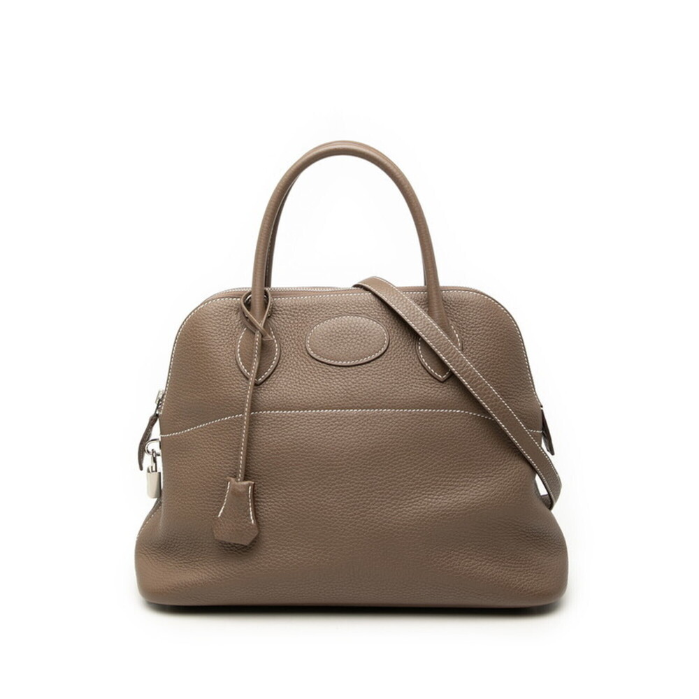 Hermes Bolide 31 Handbag Shoulder Bag 2-Way Etoupe Brown Silver Hardware Taur...